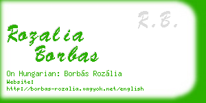 rozalia borbas business card