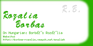 rozalia borbas business card